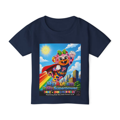 Panz™ Heavy Cotton™ Toddler T-Shirt – "My Autism is My Superpower" Graphic | Smile Universe Collection