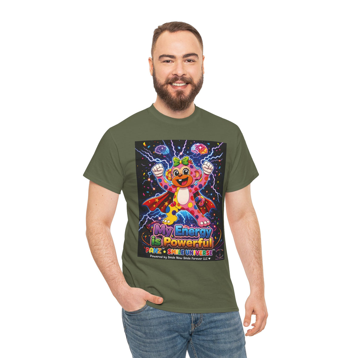 Panz™ Unisex Heavy Cotton™ Tee For Adult – "My Energy is Powerful" Graphic Tee | Smile Universe Collection