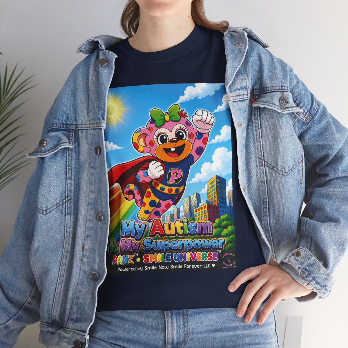 Panz™ Unisex Heavy Cotton™ Tee – "My Autism is My Superpower" Graphic | Smile Universe Collection