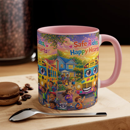 Lani™ Accent Mug – "Safe Rides, Happy Hearts" Graphic