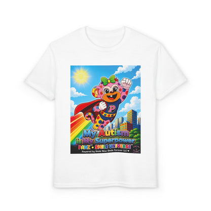 Panz™ Youth DryBlend® T-Shirt – "My Autism is My Superpower" Graphic | Smile Universe Collection