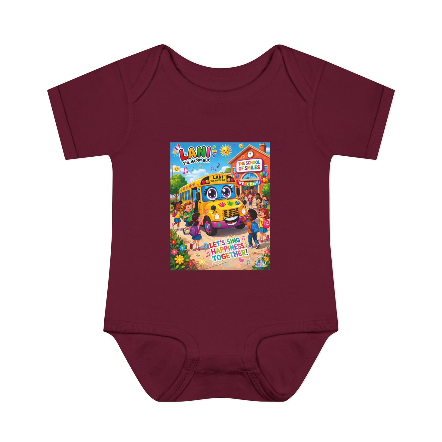 Lani™ Infant Baby Rib Bodysuit – "Let's Sing Happiness Together!" Graphic