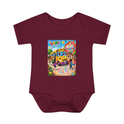 Lani™ Infant Baby Rib Bodysuit – "Let's Sing Happiness Together!" Graphic