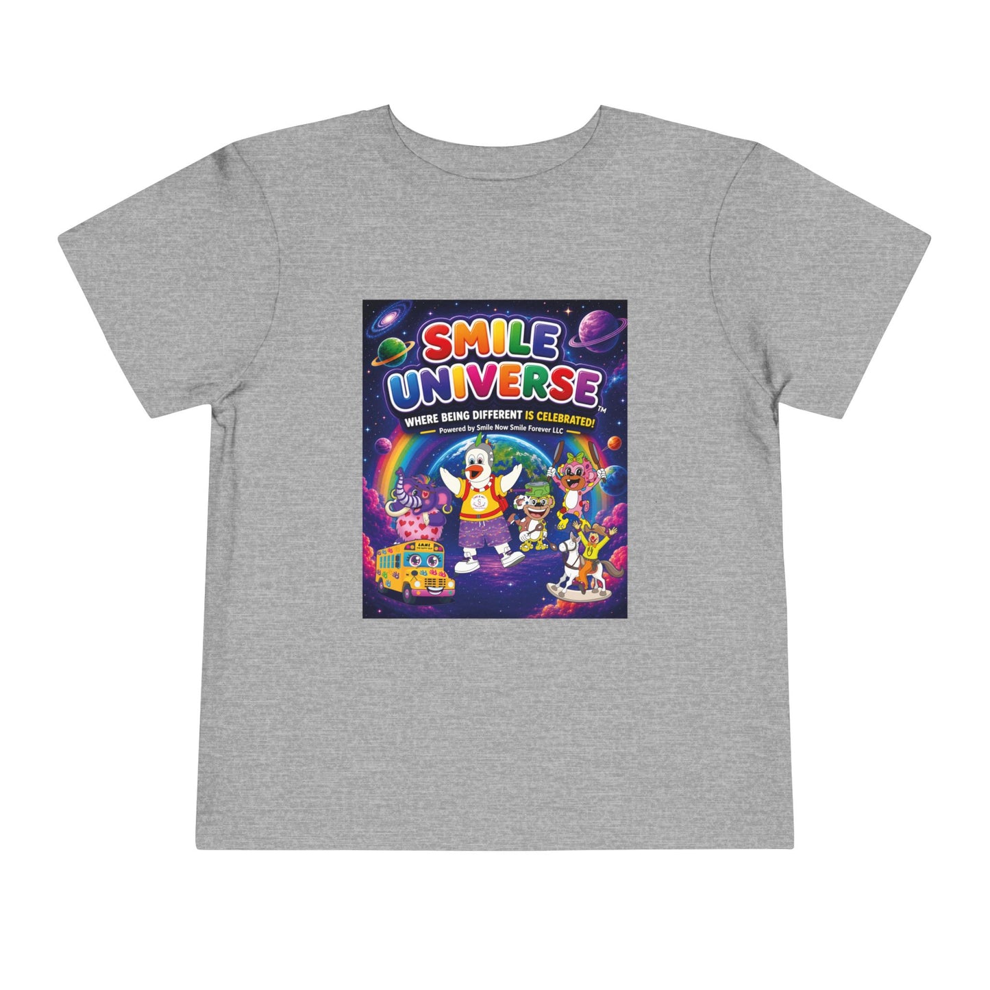 Smile Universe™ Toddler Short Sleeve Tee – "Where Being Different is CELEBRATED!" Graphic