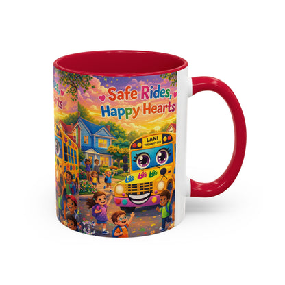 Lani™ Colorful Mug (11oz & 15oz) – "Safe Rides, Happy Hearts" Graphic