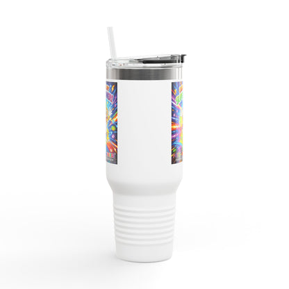 Potz™ Insulated Travel Mug 40oz – "Energy is My Superpower!" Graphic Tumbler | Smile Universe Collection
