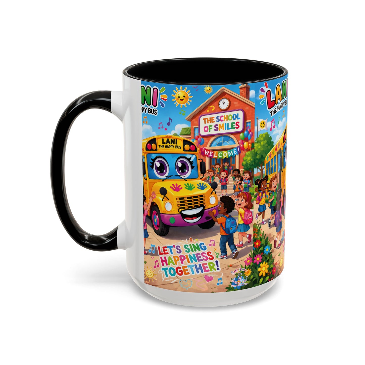 Lani™ Accent Coffee Mug (11oz & 15oz) – "Let's Sing Happiness Together!" Graphic