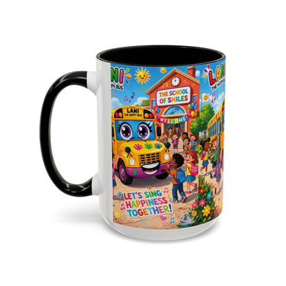 Lani™ Accent Coffee Mug (11oz & 15oz) – "Let's Sing Happiness Together!" Graphic