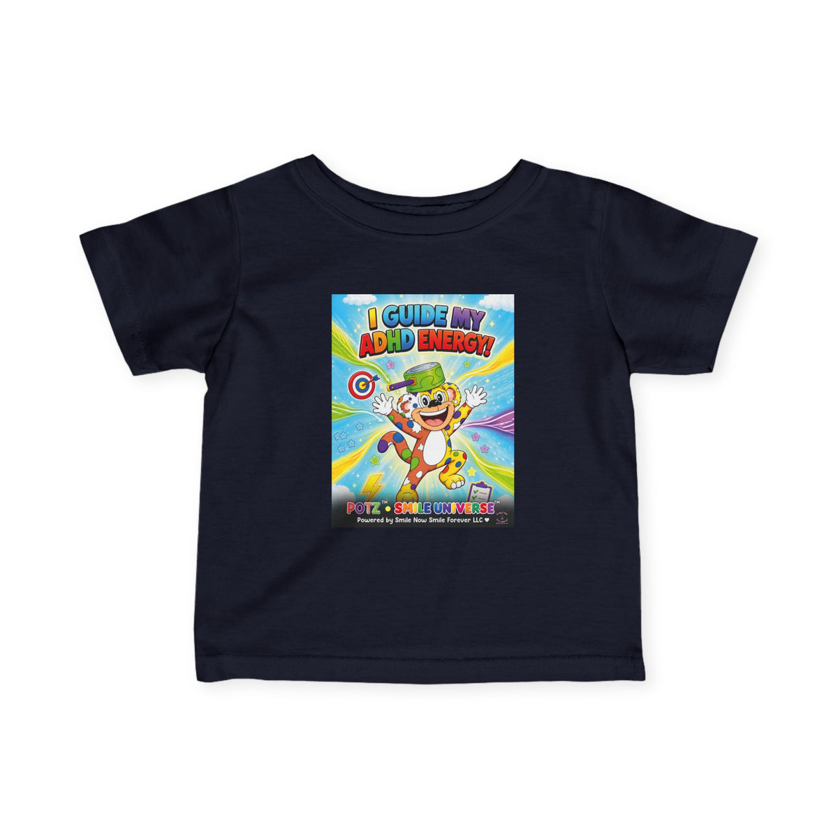Potz™ Infant Fine Jersey Tee – "I Guide My ADHD Energy!" Graphic Tee | Smile Universe Collection