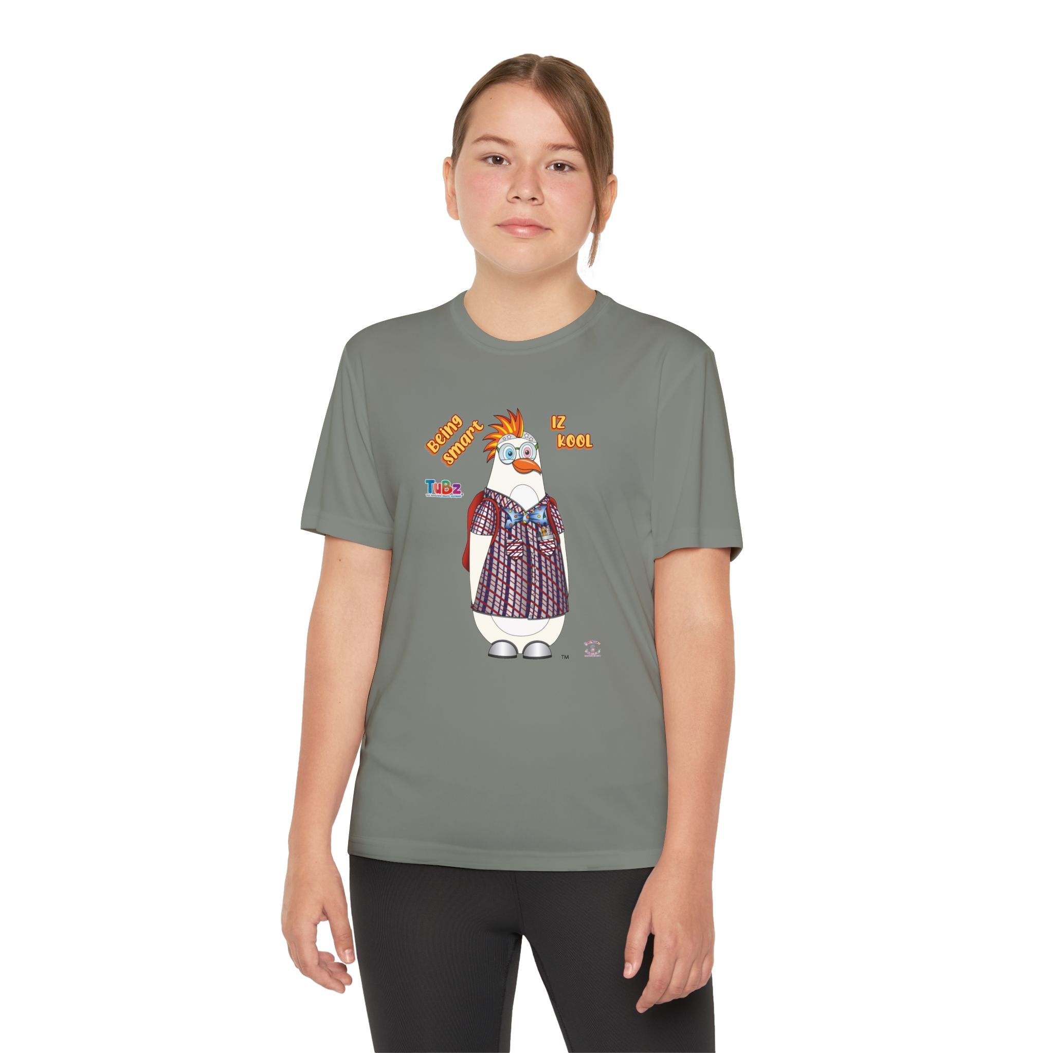 TuBz™ "Being Smart Iz Kool" Youth Competitor T- Shirt - Character Dress-Up Graphic Tee