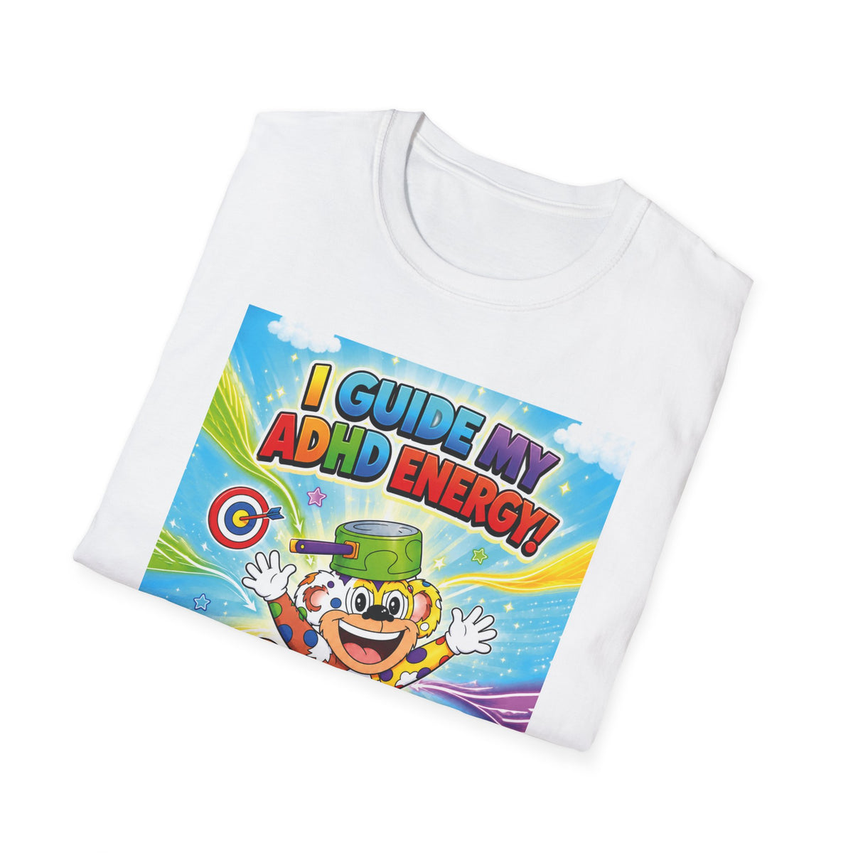 Potz™ Unisex Softstyle T-Shirt – "I Guide My ADHD Energy!" Graphic Tee | Smile Universe Collection