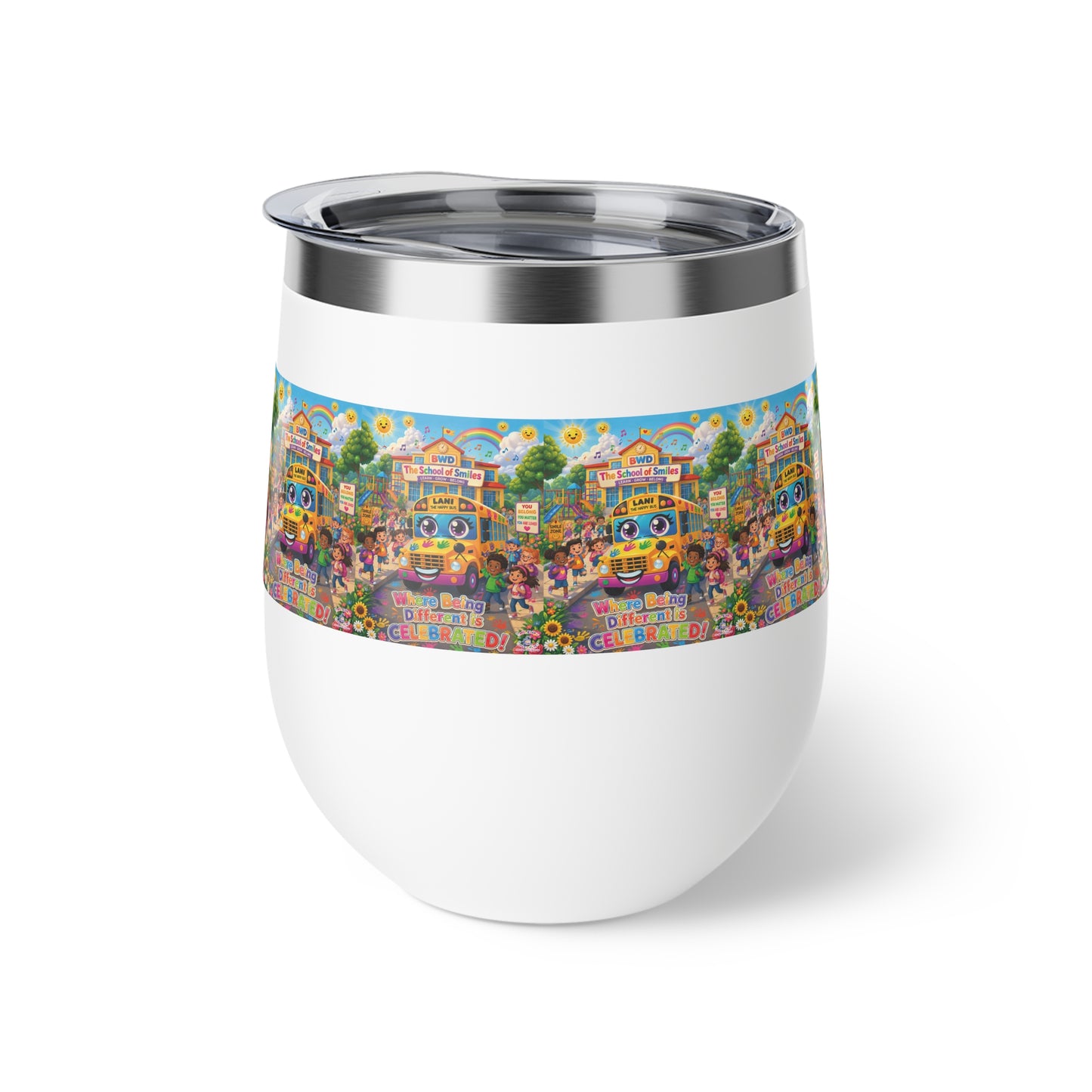 Lani™ 12oz Copper Vacuum Insulated Cup – "Where Being Different is CELEBRATED!" Graphic