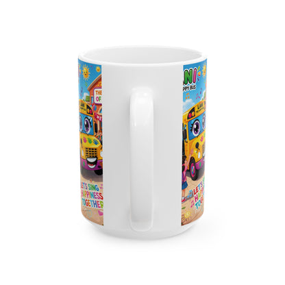 Lani™ Ceramic Mug (11oz & 15oz) – "Let's Sing Happiness Together!" Graphic