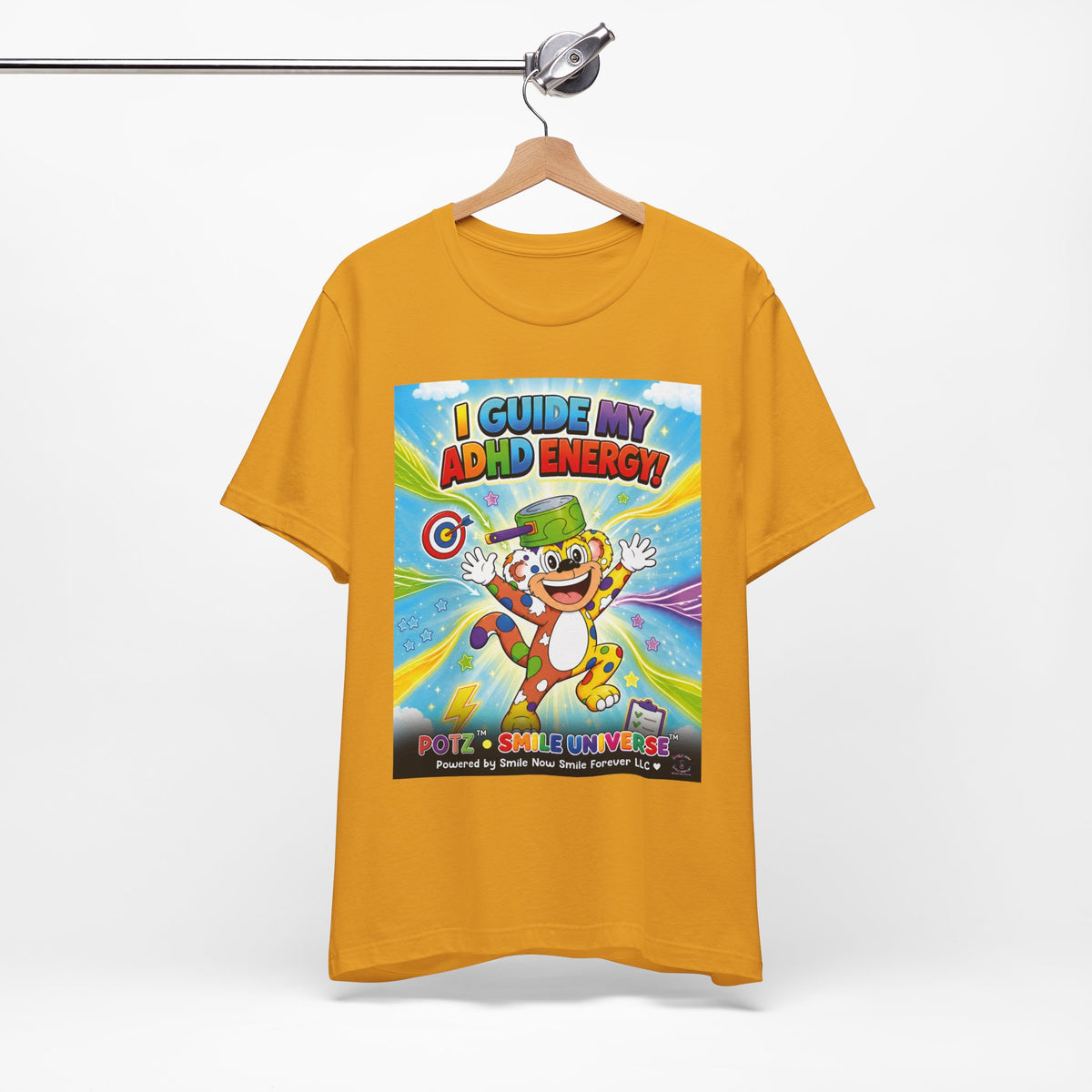 Potz™ Unisex Jersey Short Sleeve Tee – "I Guide My ADHD Energy!" Graphic Tee | Smile Universe Collection