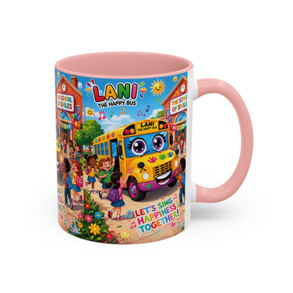 Lani™ Accent Coffee Mug (11oz & 15oz) – "Let's Sing Happiness Together!" Graphic
