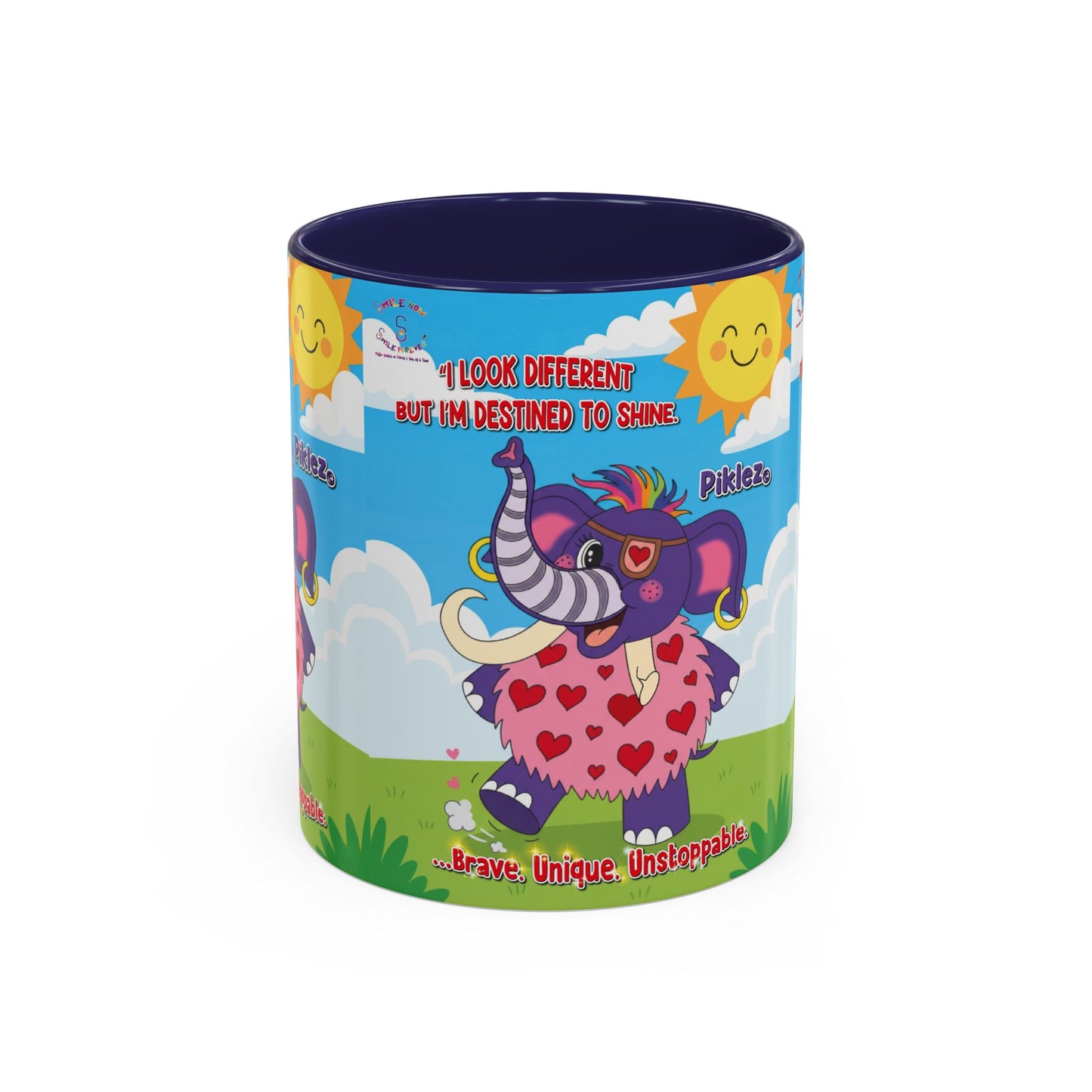 Piklez™ Accent Coffee Mug (11oz, 15oz) – “Destined to Shine” | Smile Universe Collection