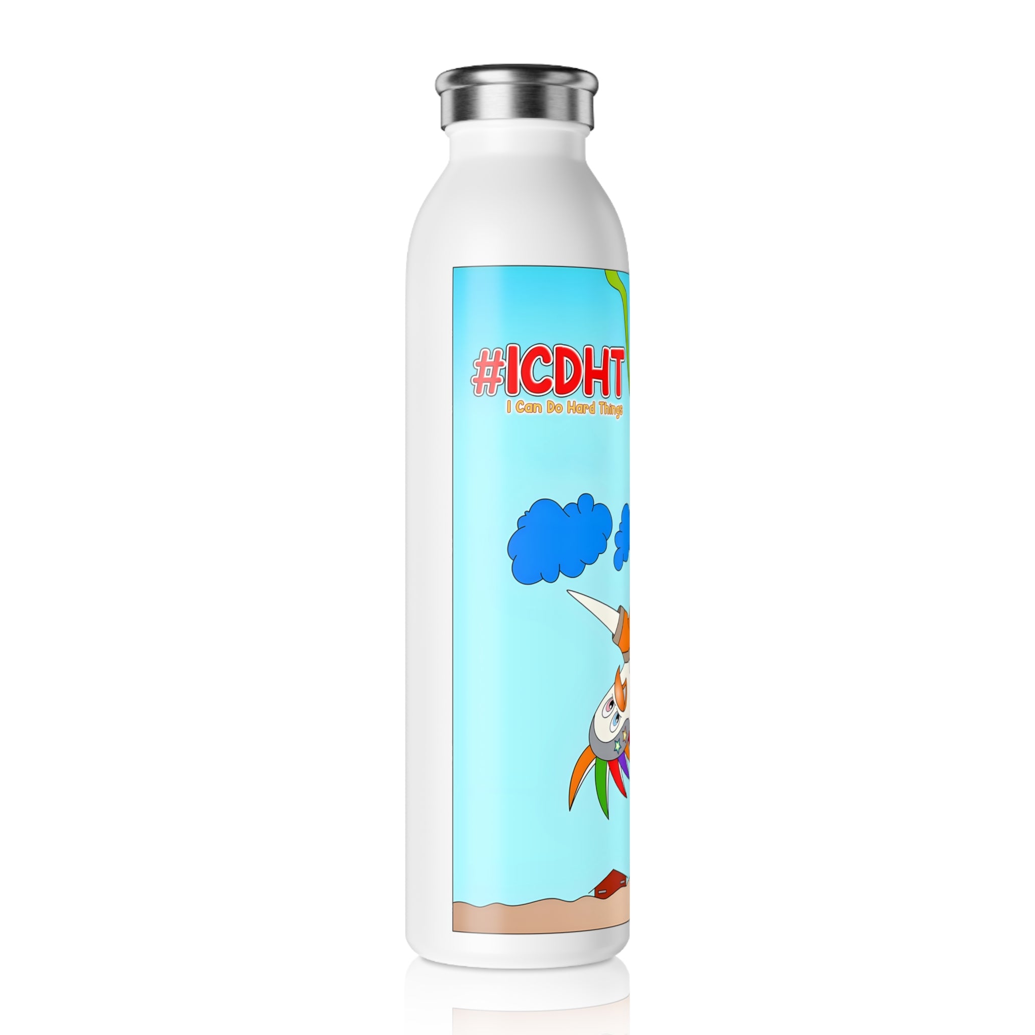 TuBz™ "I Can Do Hard Things" Slim Water Bottle - Stylish Kids Hydration Bottle
