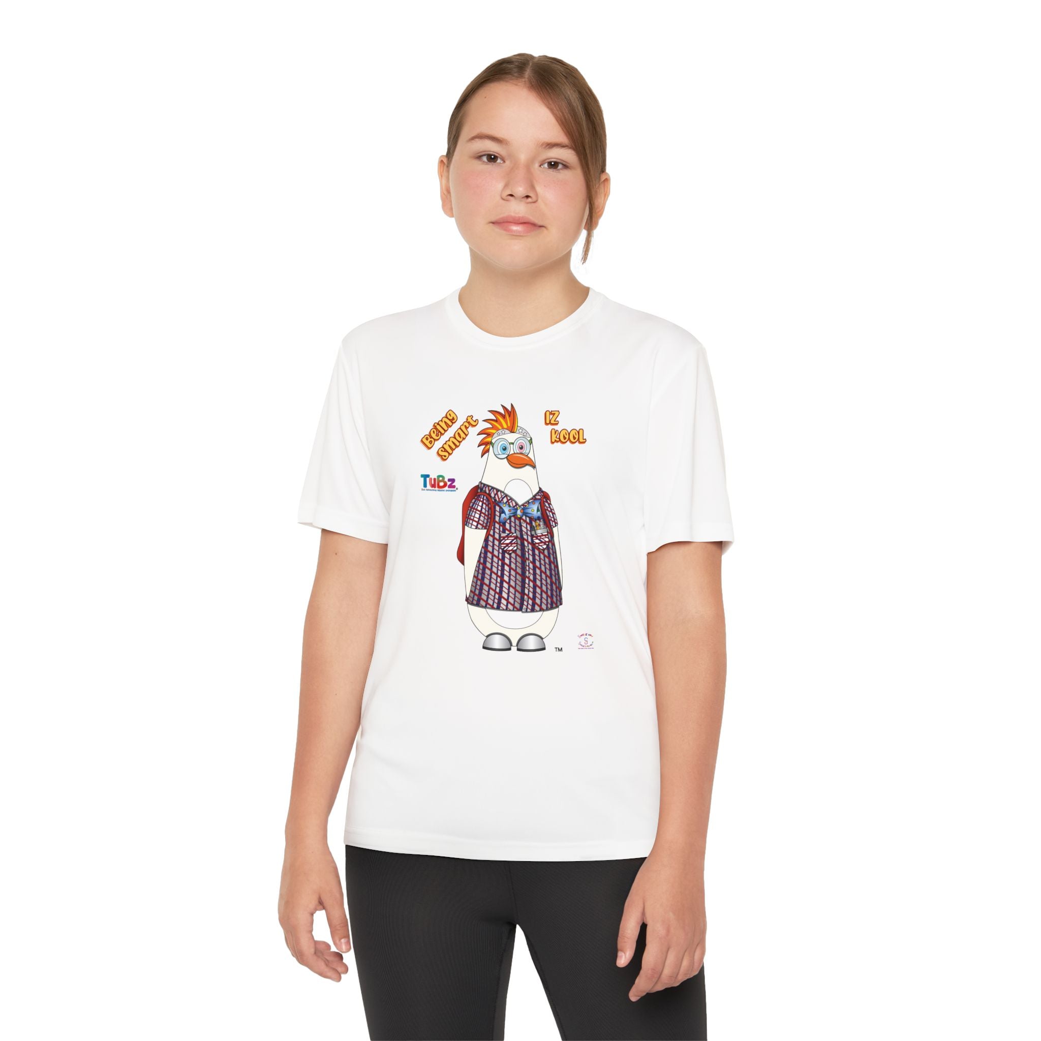 TuBz™ "Being Smart Iz Kool" Youth Competitor T- Shirt - Character Dress-Up Graphic Tee