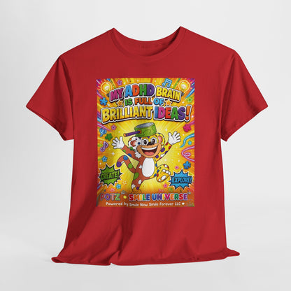 Potz™ Unisex Heavy Cotton™ Tee – "My ADHD Brain is Full of Brilliant Ideas!" Graphic Tee | Smile Universe Collection