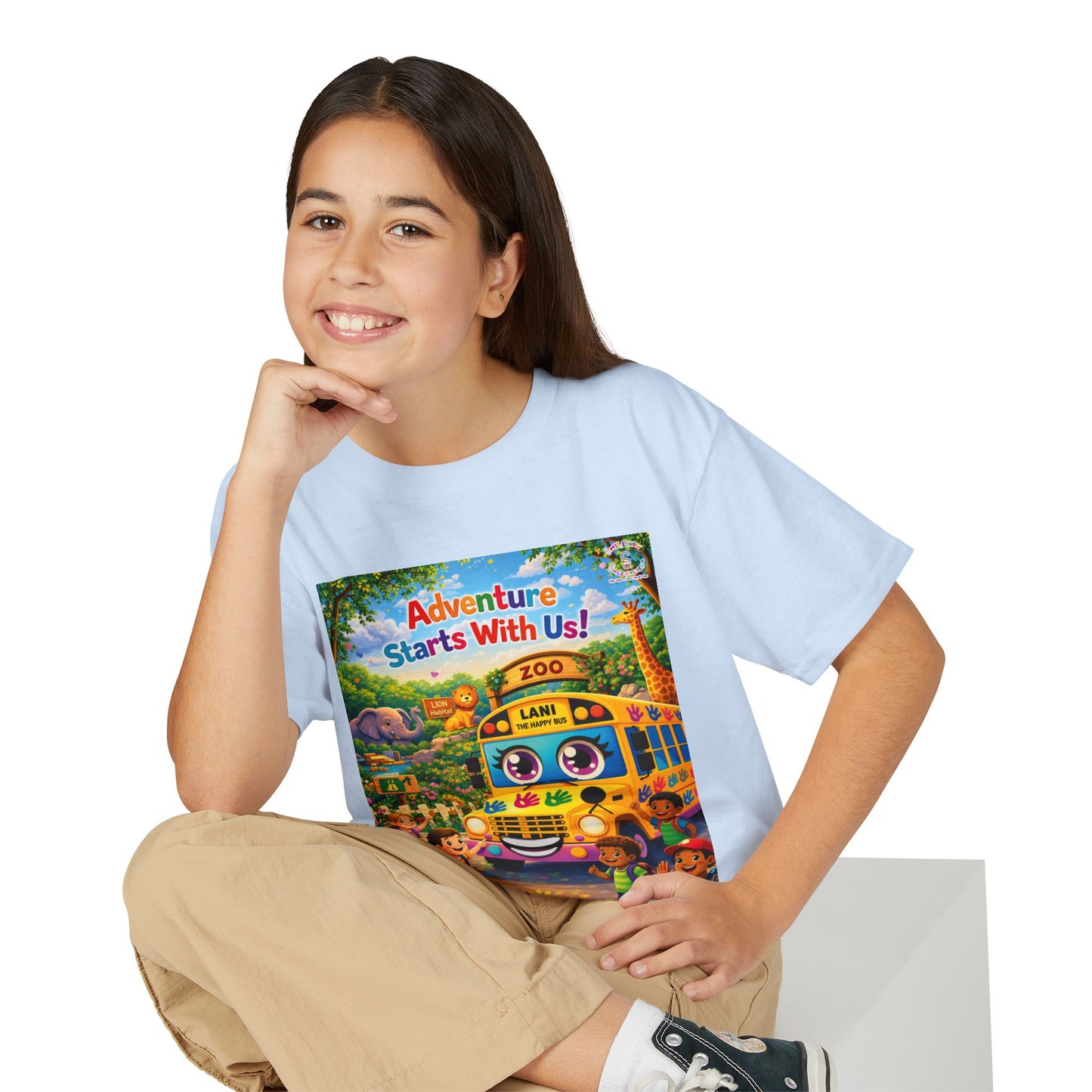 Lani™ Youth DryBlend® T-Shirt – "Adventure Starts With Us!" Graphic