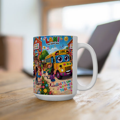 Lani™ Ceramic Mug (11oz & 15oz) – "Let's Sing Happiness Together!" Graphic
