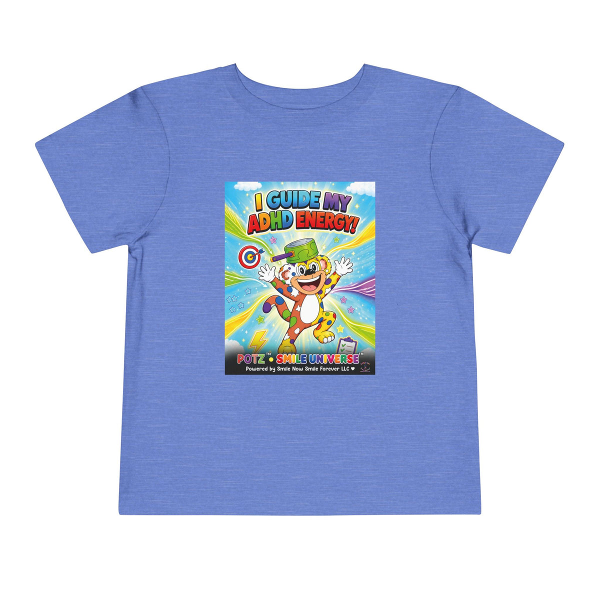 Potz™ Toddler Short Sleeve Tee – "I Guide My ADHD Energy!" Graphic Tee | Smile Universe Collection