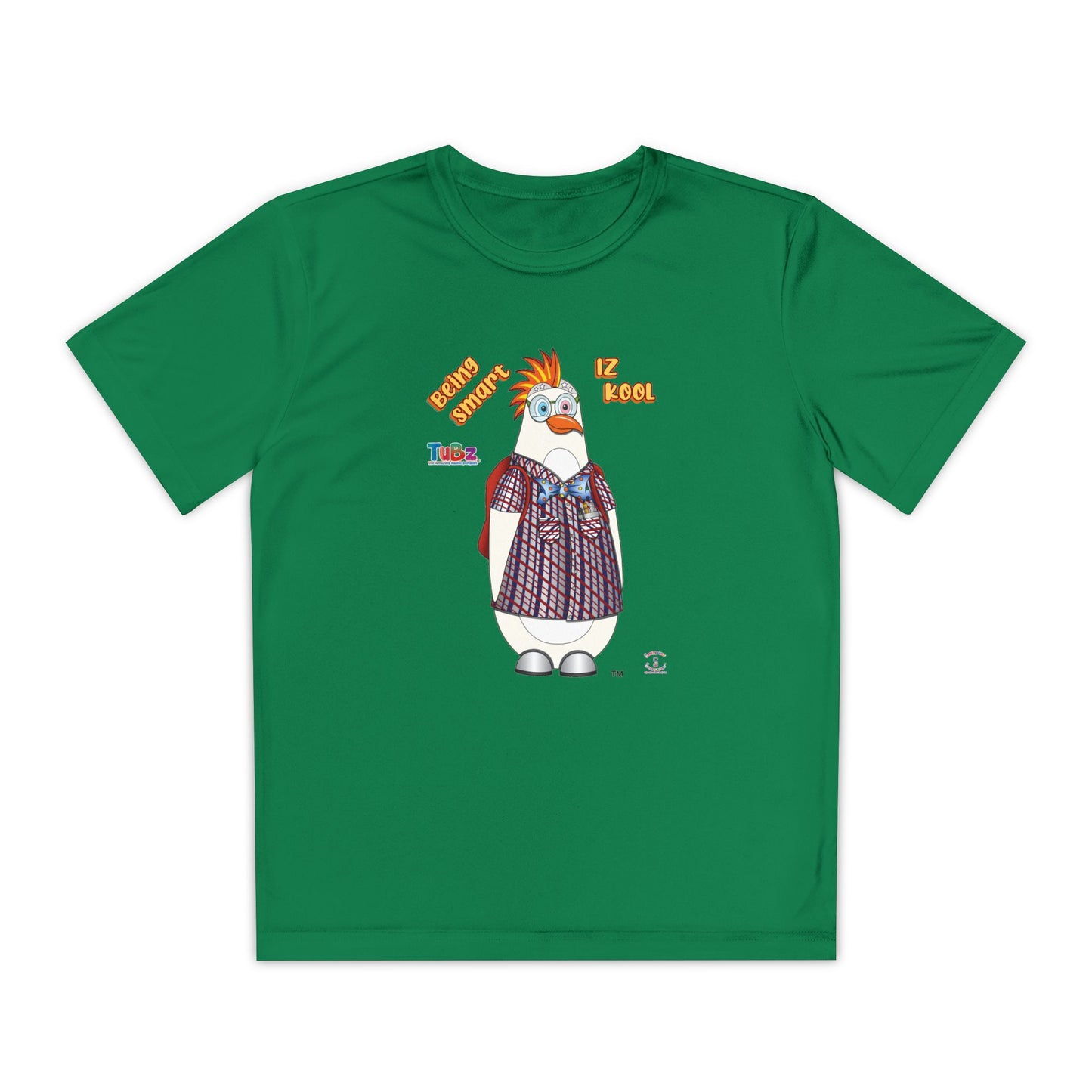 TuBz™ "Being Smart Iz Kool" Youth Competitor T- Shirt - Character Dress-Up Graphic Tee