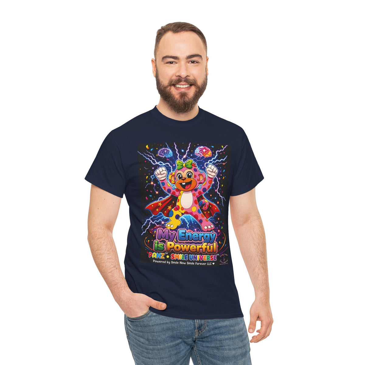 Panz™ Unisex Heavy Cotton™ Tee For Adult – "My Energy is Powerful" Graphic Tee | Smile Universe Collection