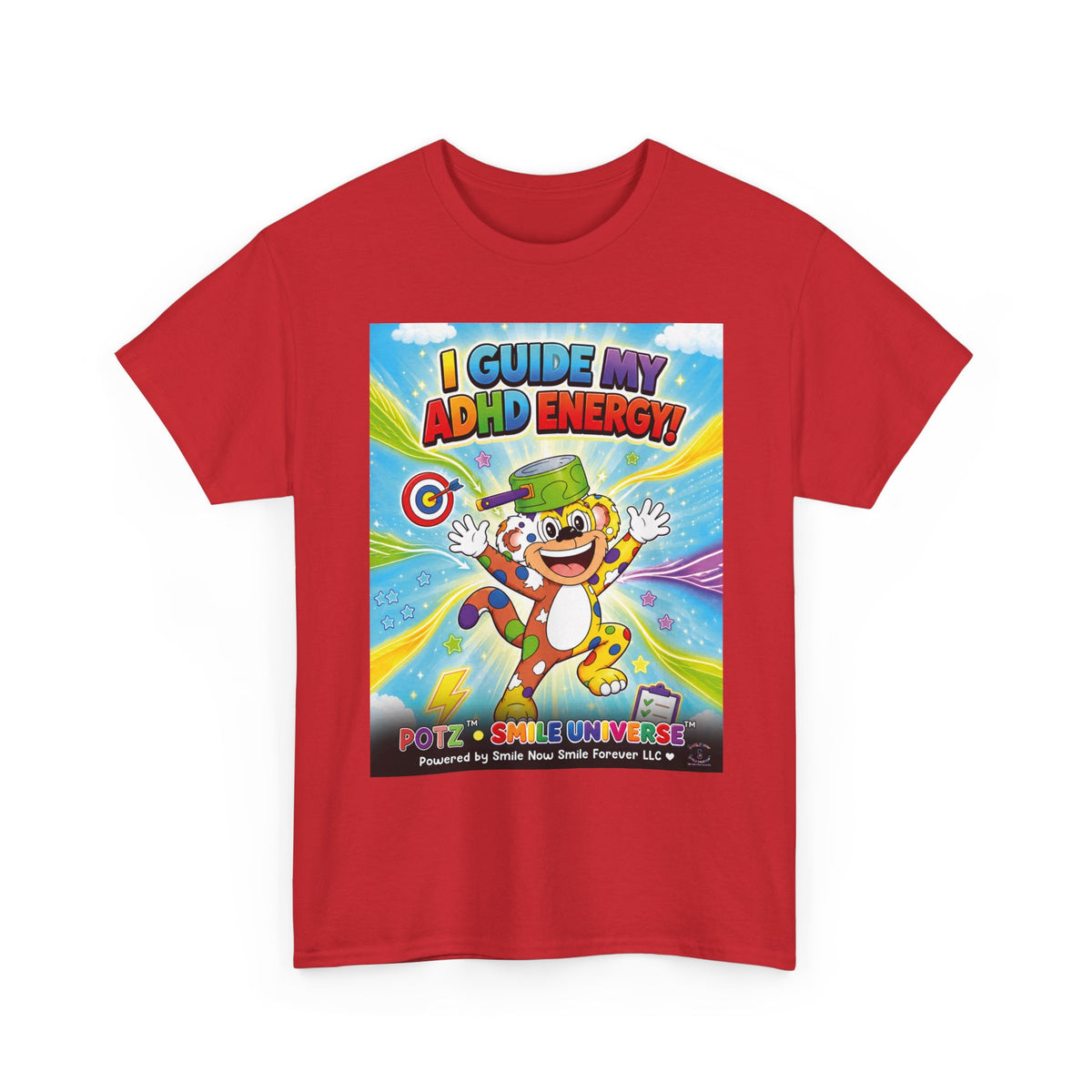 Potz™ Unisex Heavy Cotton™ Tee – "I Guide My ADHD Energy!" Graphic Tee | Smile Universe Collection