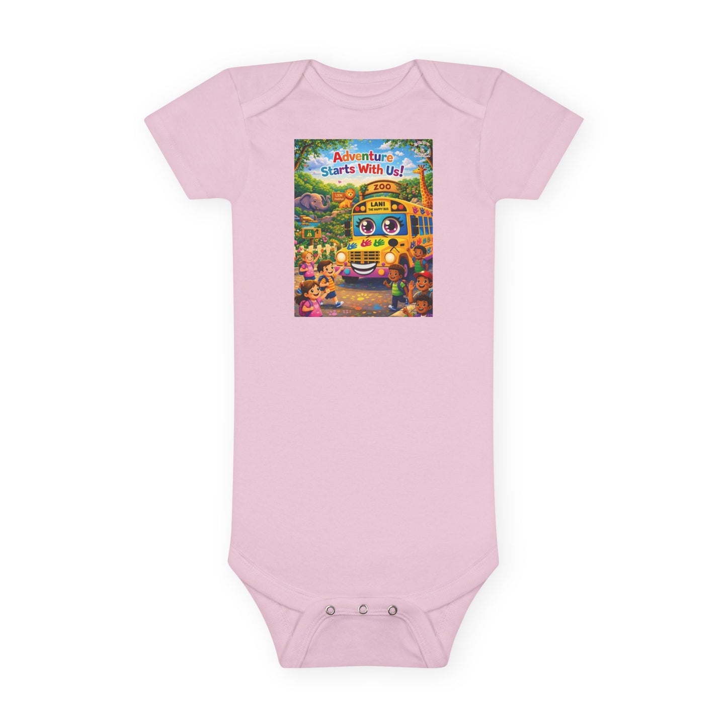 Lani™ Baby Short Sleeve Onesie® – "Adventure Starts With Us!" Graphic
