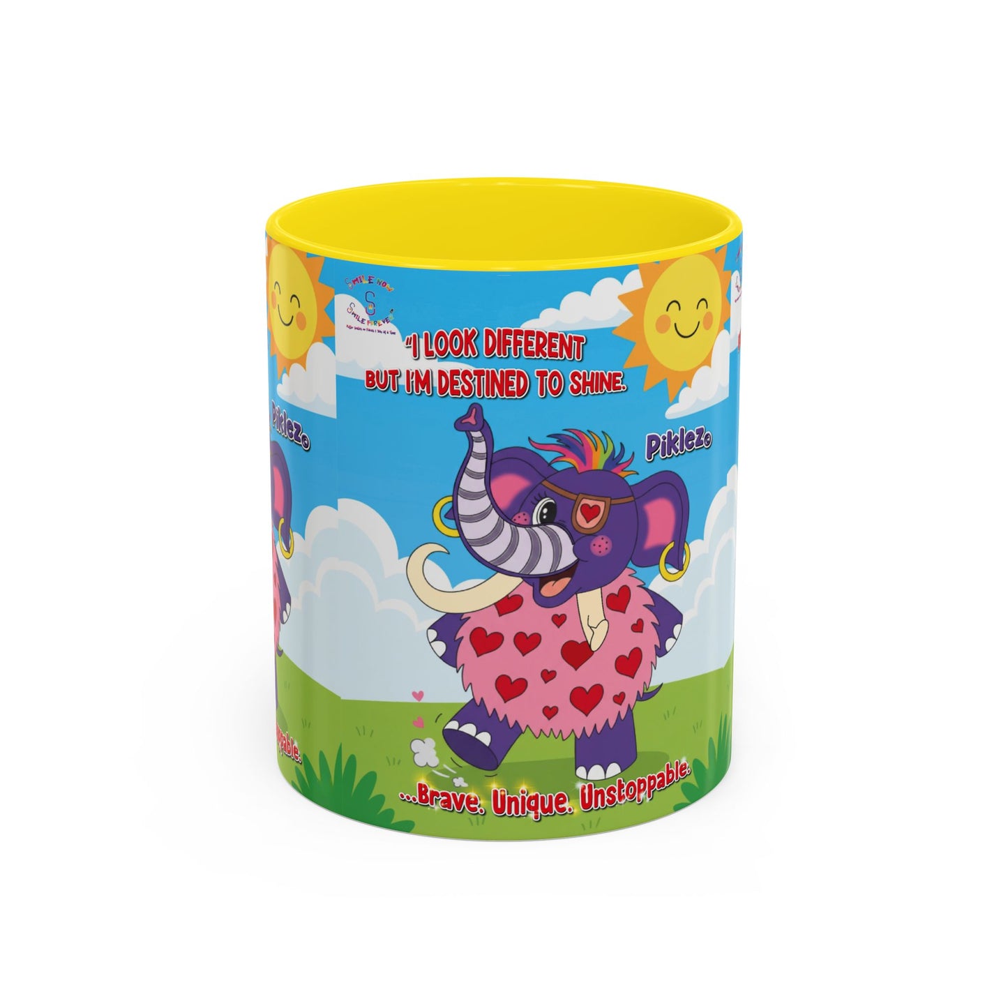 Piklez™ Accent Coffee Mug (11oz, 15oz) – “Destined to Shine” | Smile Universe Collection