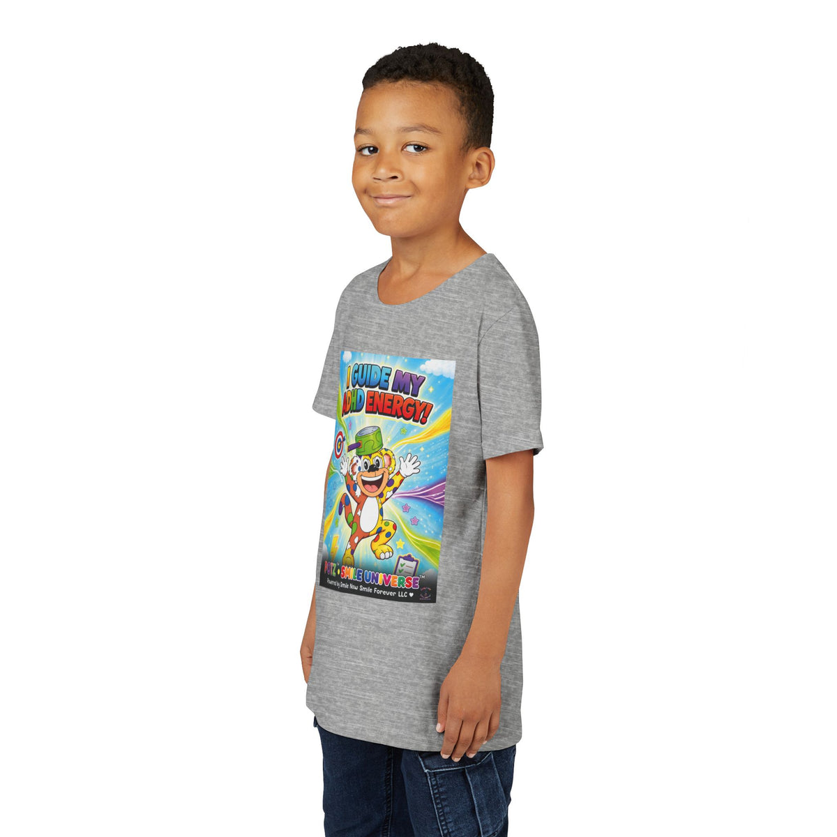Potz™ Youth Short Sleeve Tee – "I Guide My ADHD Energy!" Graphic Tee | Smile Universe Collection