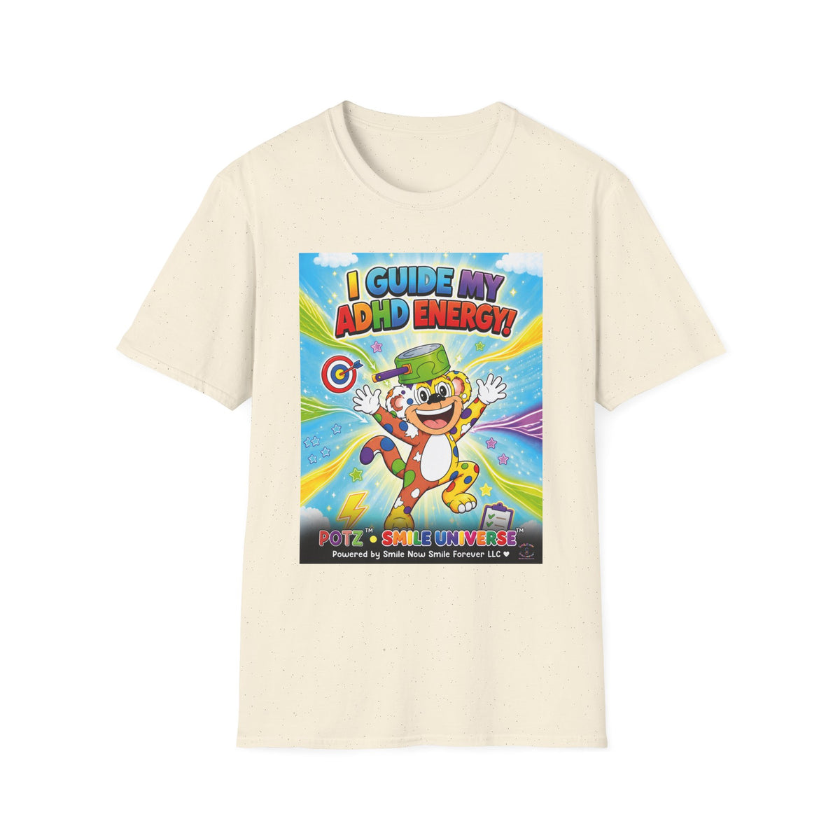Potz™ Unisex Softstyle T-Shirt – "I Guide My ADHD Energy!" Graphic Tee | Smile Universe Collection