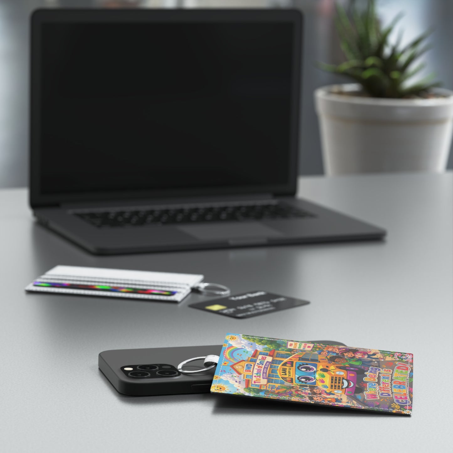 Lani™ Saffiano Leather Card Holder – "Where Being Different is CELEBRATED!" Graphic