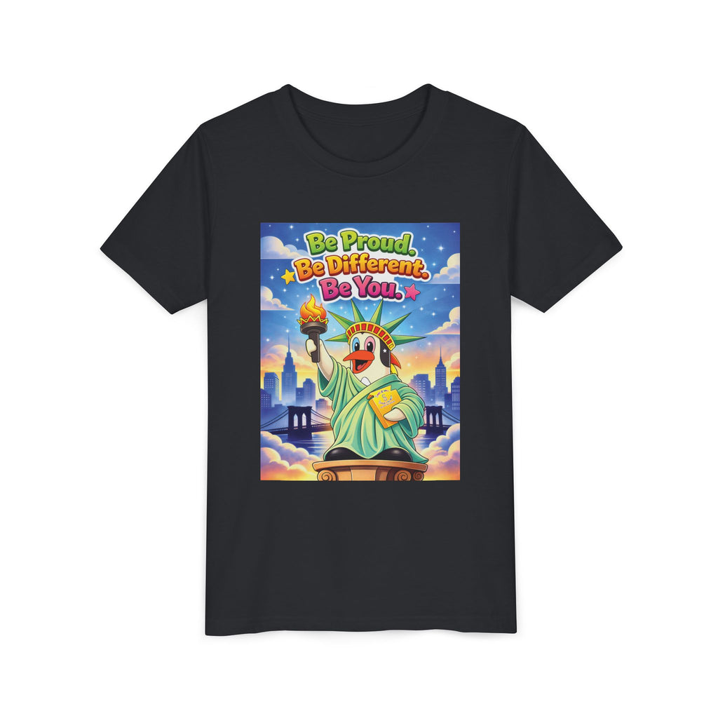 TuBz™M "Be Proud. Be Different. Be You." Kids T-Shirt - Inspirational Graphic Tee