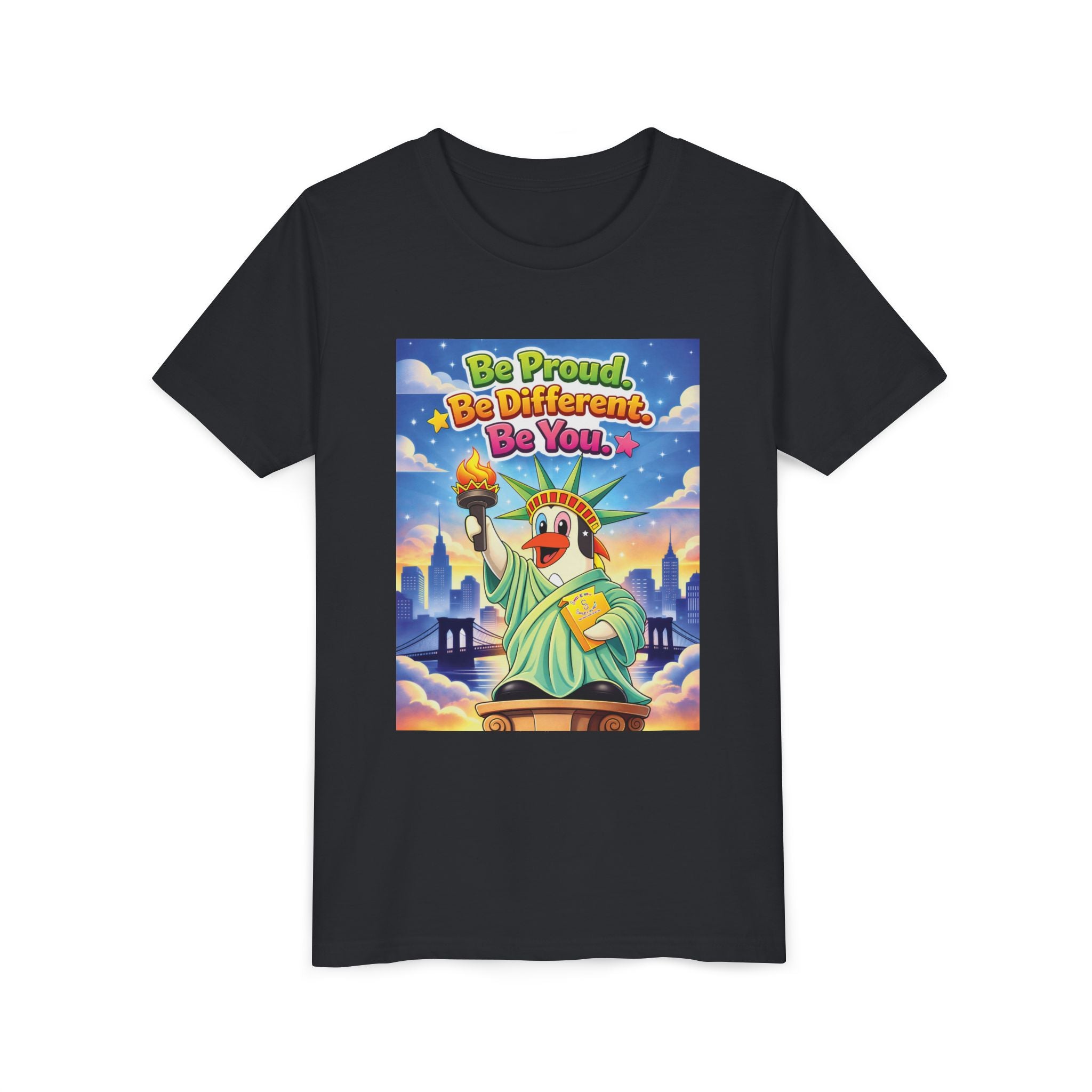 TuBz™M "Be Proud. Be Different. Be You." Kids T-Shirt - Inspirational Graphic Tee