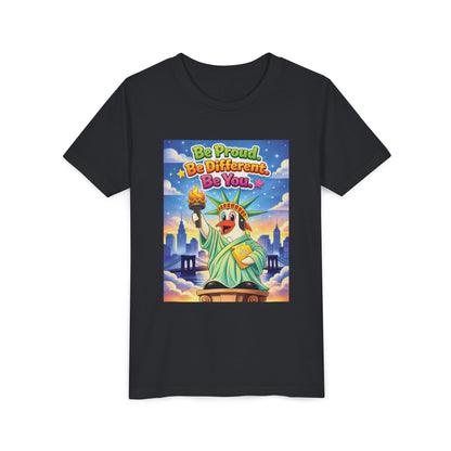 TuBz™M "Be Proud. Be Different. Be You." Kids T-Shirt - Inspirational Graphic Tee