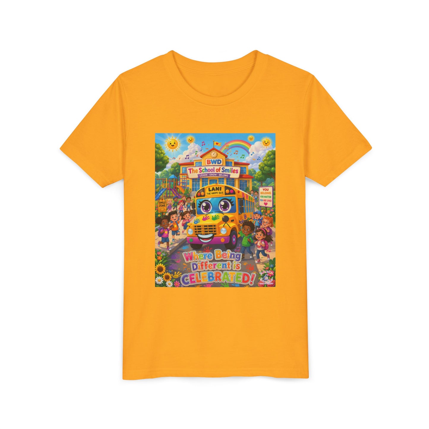 Lani™ Youth Short Sleeve Tee – "Where Being Different is CELEBRATED!" Graphic Shirt