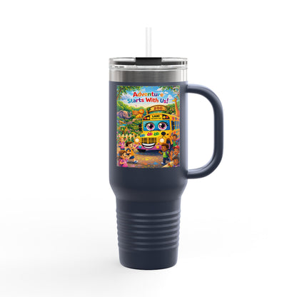 Lani™ 40oz Insulated Travel Mug – "Adventure Starts With Us!" Graphic