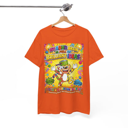 Potz™ Unisex Heavy Cotton™ Tee – "My ADHD Brain is Full of Brilliant Ideas!" Graphic Tee | Smile Universe Collection