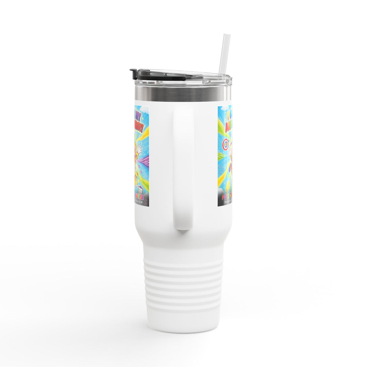 Potz™ Insulated Travel Mug 40oz – "I Guide My ADHD Energy!" Graphic Tumbler | Smile Universe Collection
