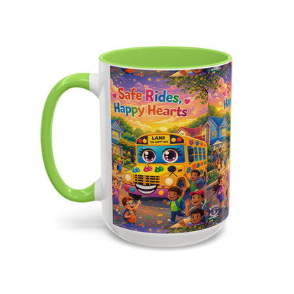Lani™ Colorful Mug (11oz & 15oz) – "Safe Rides, Happy Hearts" Graphic