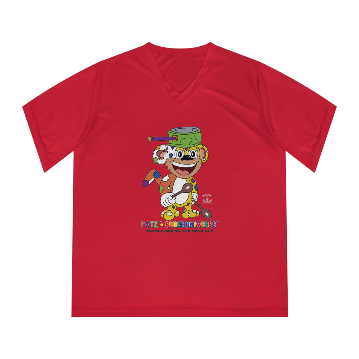 Potz™ Women's Performance V-Neck T-Shirt – Playful Graphic Tee | Smile Universe Collection