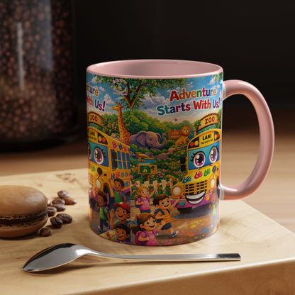 Lani™ Accent Coffee Mug (11oz & 15oz) – "Adventure Starts With Us!" Graphic