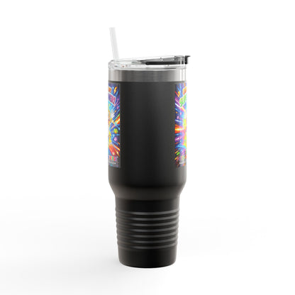 Potz™ Insulated Travel Mug 40oz – "Energy is My Superpower!" Graphic Tumbler | Smile Universe Collection