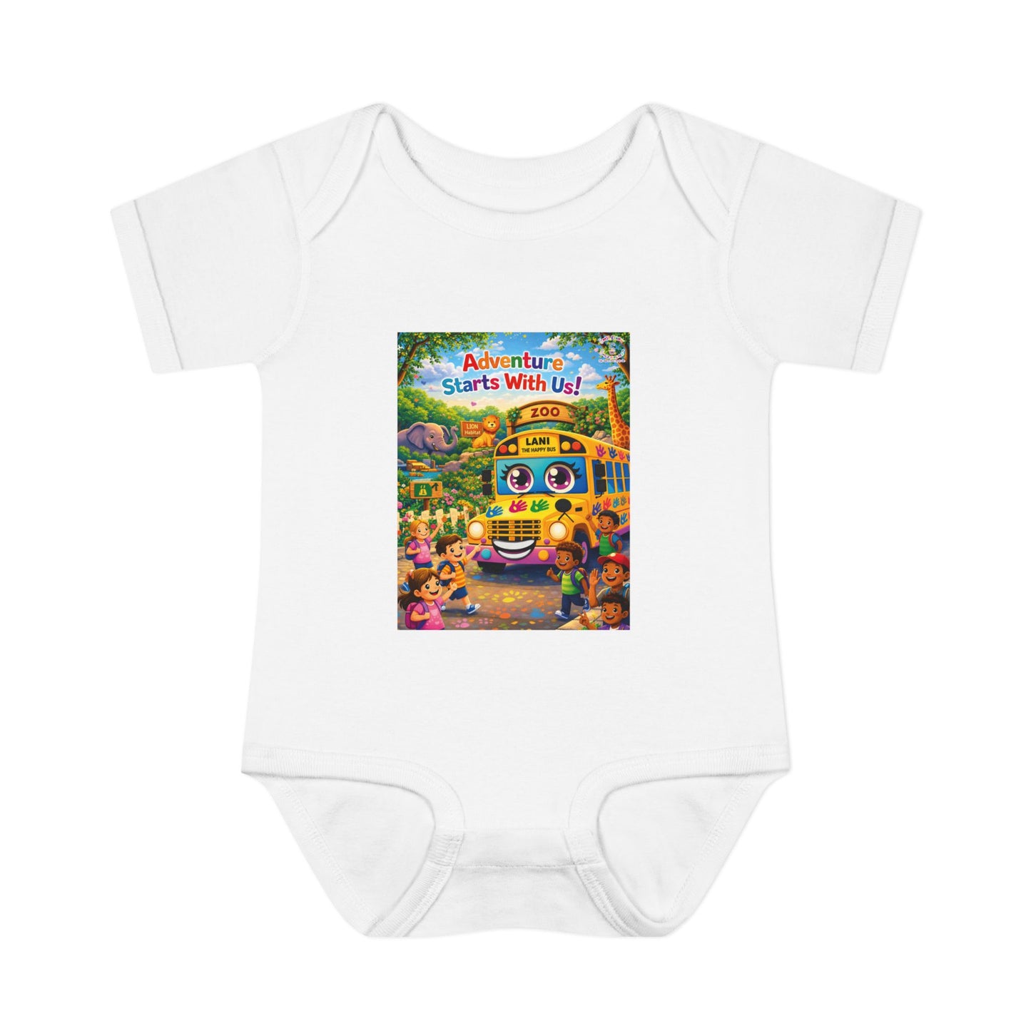 Lani™ Infant Baby Rib Bodysuit – "Adventure Starts With Us!" Graphic