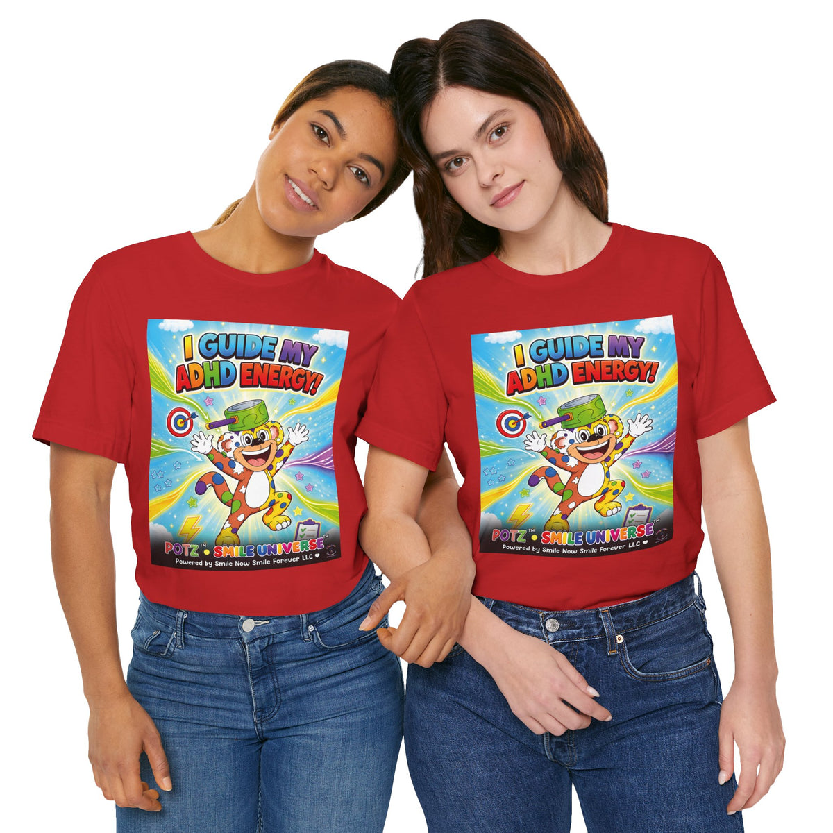Potz™ Unisex Jersey Short Sleeve Tee – "I Guide My ADHD Energy!" Graphic Tee | Smile Universe Collection