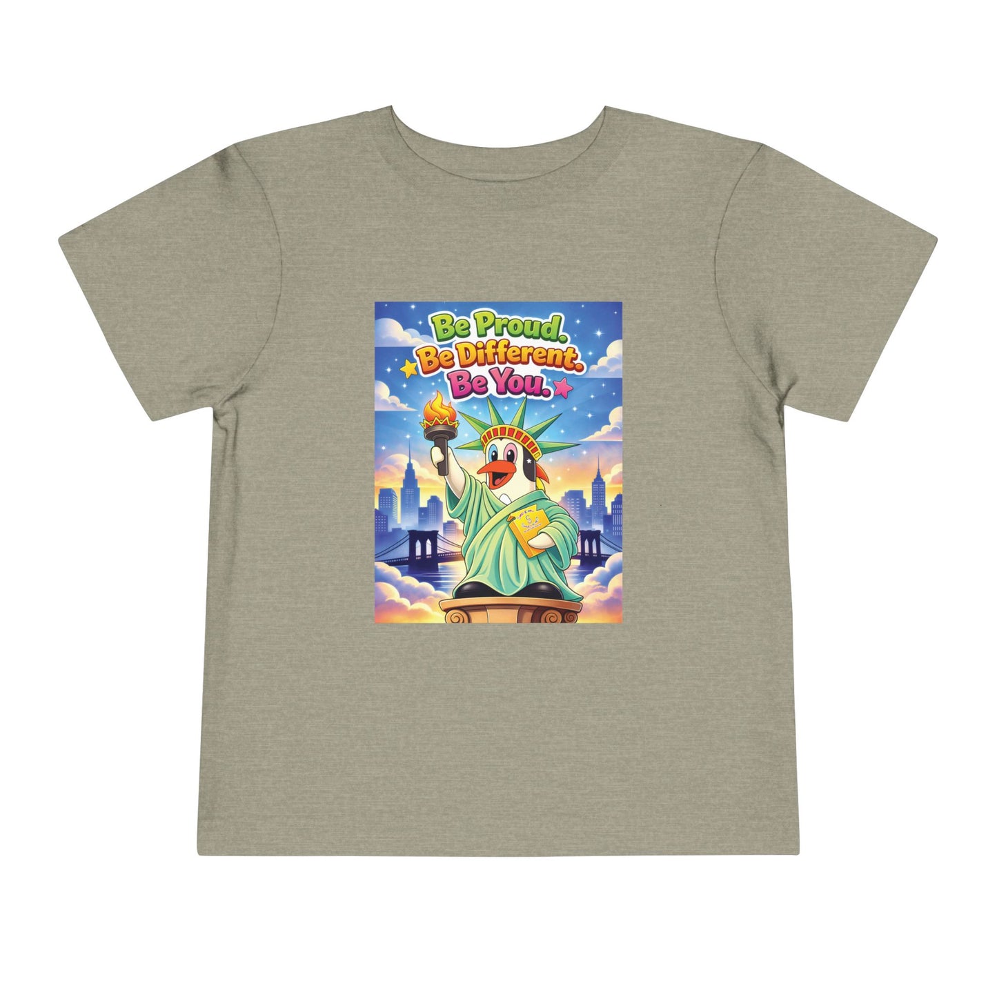 TuBz™ "Be Proud. Be Different. Be You." Toddler T- Shirt - Inspirational Kids Tee