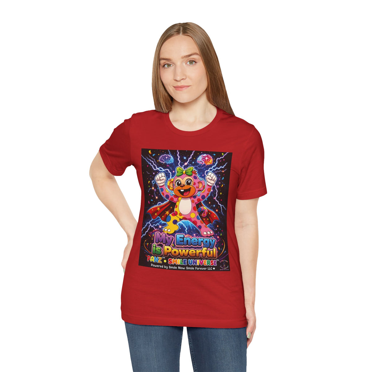 Panz™ Unisex Jersey Short Sleeve Tee For Adult– "My Energy is Powerful" Graphic Tee | Smile Universe Collection