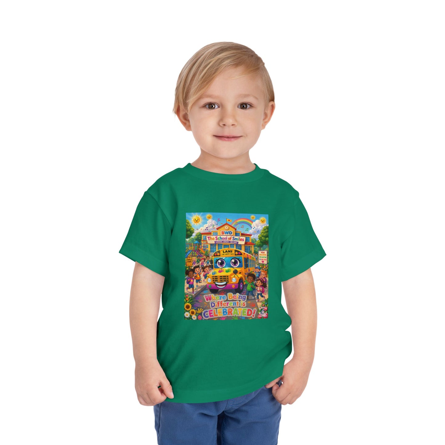 Lani™ Toddler Short Sleeve Tee – "Where Being Different is CELEBRATED!" Graphic Shirt
